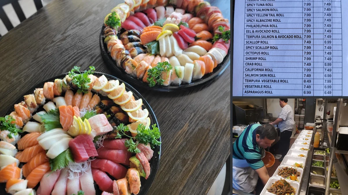 Mixed Asian dishes served for dine-in.