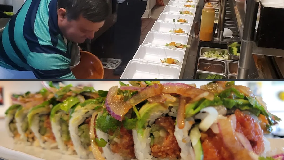Mixed Asian dishes served for dine-in.