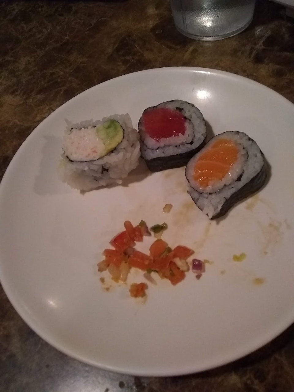 California Roll Salmon Roll Tuna Roll